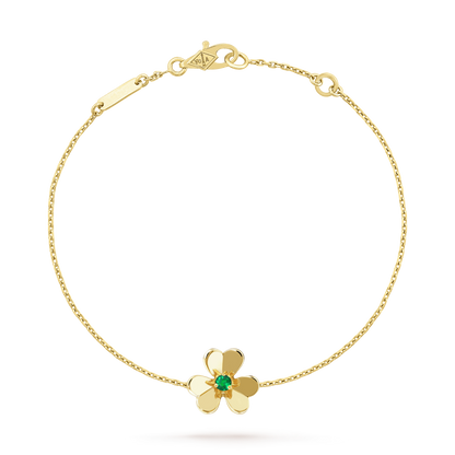 [Clover Jewelery]FRIVOLE GOLD FLOWER PINK MALACHITE BRACELET