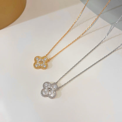 [Clover Jewelery]CLOVER 15MM DIAMOND SINGLE FLOWER NECKLACE