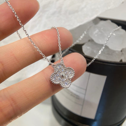 [Clover Jewelery]CLOVER 15MM DIAMOND SINGLE FLOWER NECKLACE