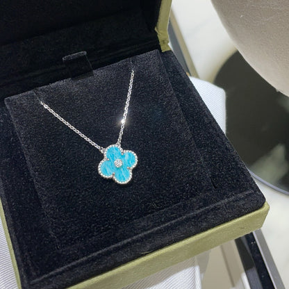 [Clover Jewelery]CLOVER 15MM DIAMOND SVRES PORCELAIN  NECKLACE SILVER