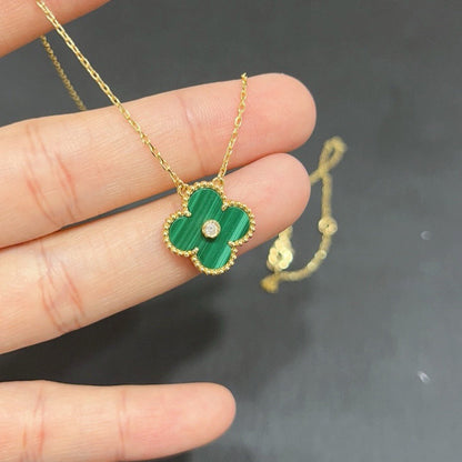 [Clover Jewelery]CLOVER 15MM DIAMOND TURQUOISE NECKLACE