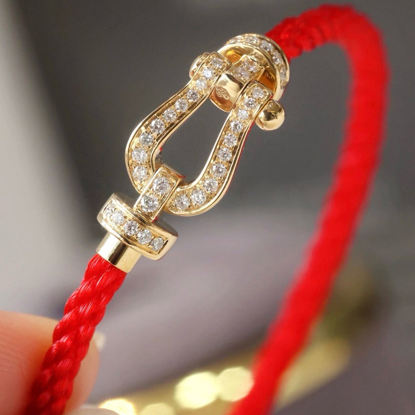 [Clover Jewelery]FORCE LARGE HORSESHOE FULL DIAMOND BRACELET GOLD