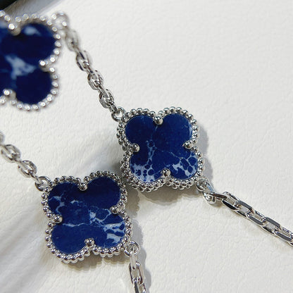 [Clover Jewelery]CLOVER 5 MOTIF PIETERSITE SILVER BRACELET