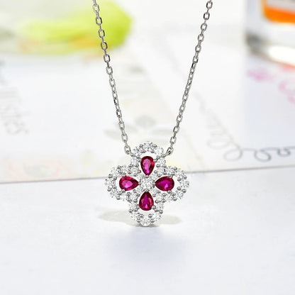[Clover Jewelery]LOOP NECKLACE FULL MOTIF DIAMOND 16MM MULTIPLE COLORS