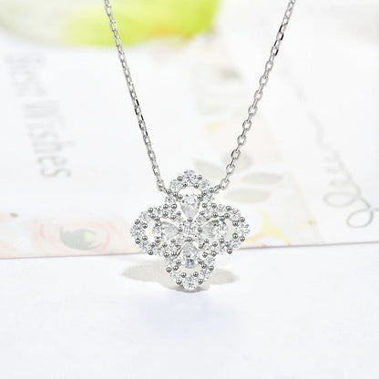 [Clover Jewelery]LOOP NECKLACE FULL MOTIF DIAMOND 16MM MULTIPLE COLORS