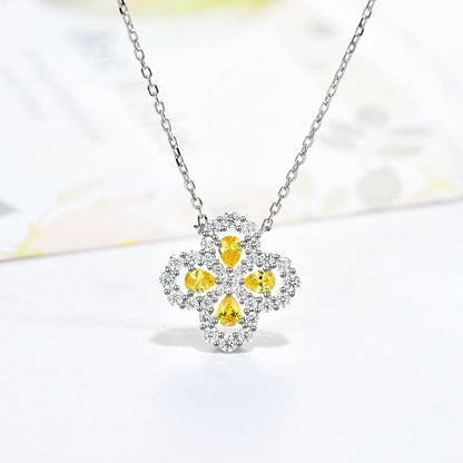 [Clover Jewelery]LOOP NECKLACE FULL MOTIF DIAMOND 16MM MULTIPLE COLORS