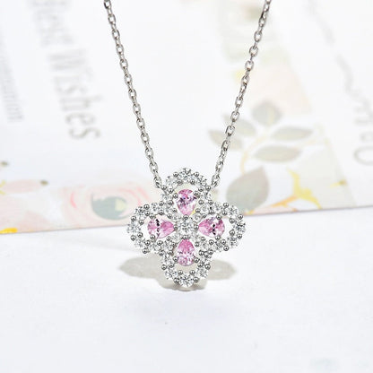[Clover Jewelery]LOOP NECKLACE FULL MOTIF DIAMOND 16MM MULTIPLE COLORS