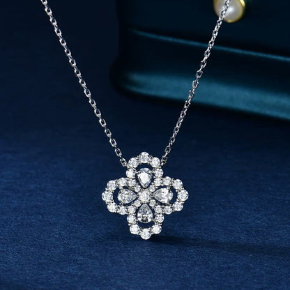 [Clover Jewelery]LOOP NECKLACE FULL MOTIF DIAMOND 16MM MULTIPLE COLORS