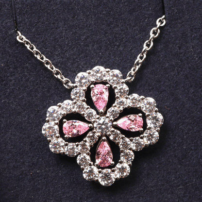 [Clover Jewelery]LOOP NECKLACE FULL MOTIF DIAMOND 16MM MULTIPLE COLORS