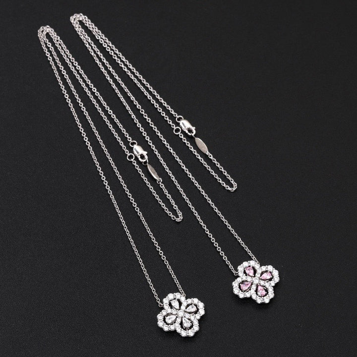 [Clover Jewelery]LOOP NECKLACE FULL MOTIF DIAMOND 16MM MULTIPLE COLORS