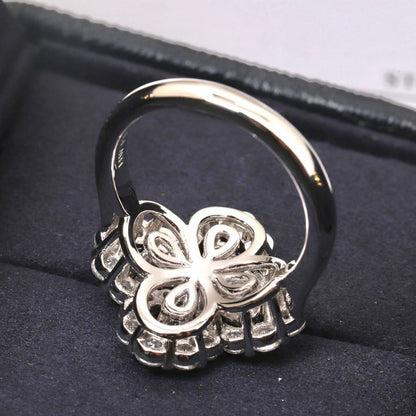 [Clover Jewelery]LOOP RING FULL MOTIF DIAMOND 16MM SILVE