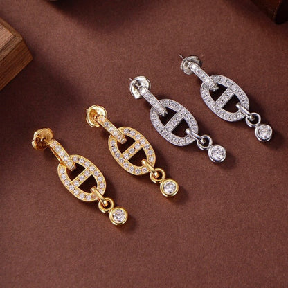 [Clover Jewelery]HM CHAINE DIAMOND EARRINGS