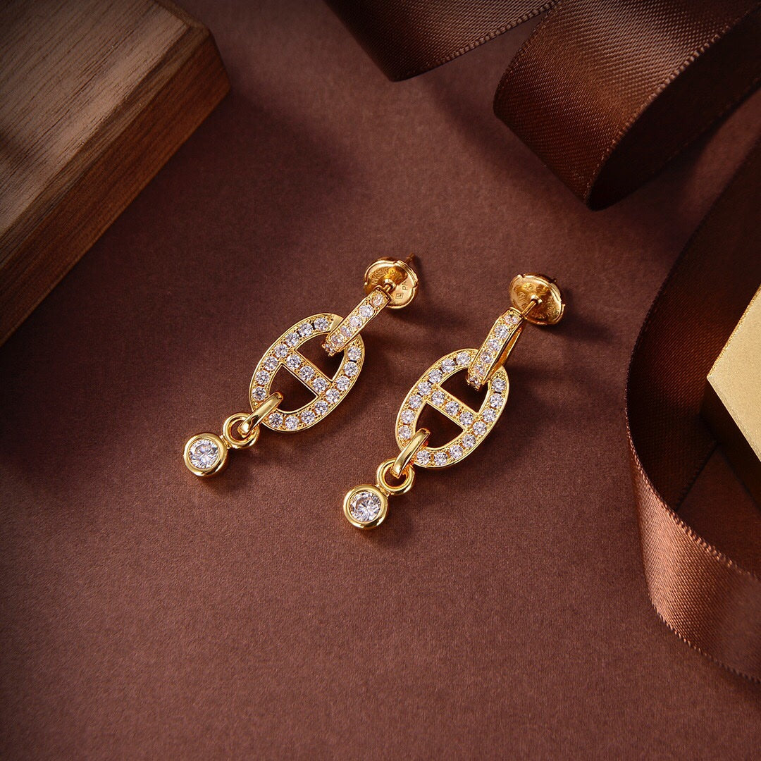 [Clover Jewelery]HM CHAINE DIAMOND EARRINGS