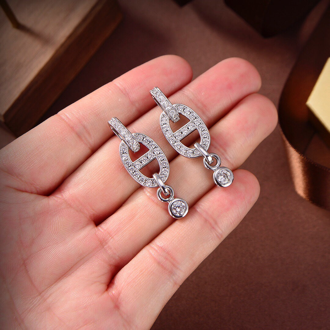 [Clover Jewelery]HM CHAINE DIAMOND EARRINGS
