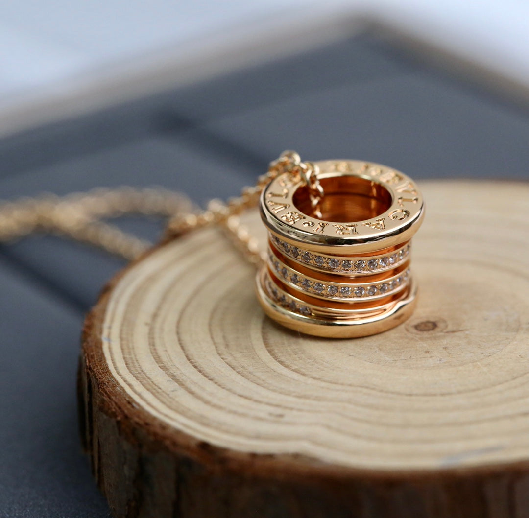 [Clover Jewelery]ZERO 1 PINK GOLD DIAMOND NECKLACE