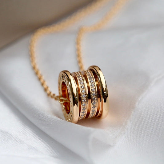 [Clover Jewelery]ZERO 1 PINK GOLD DIAMOND NECKLACE
