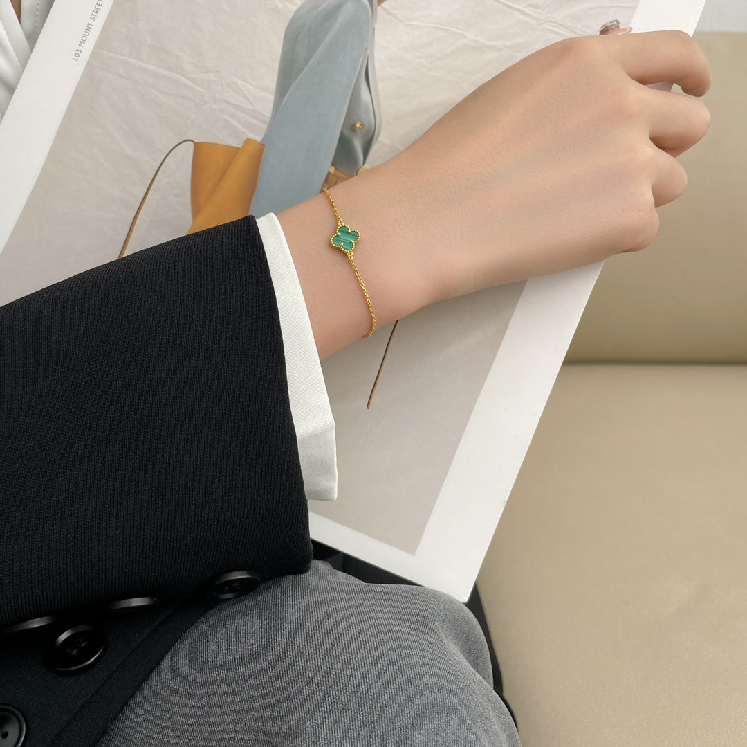 [Clover Jewelery]CLOVER BRACELET MALACHITE 1 MOTIF