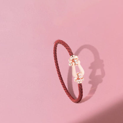 [Clover Jewelery]FORCE 10 HALF DIAMOND PINK GOLD RED CORDERI LARGE AND MEDIUM MODEL