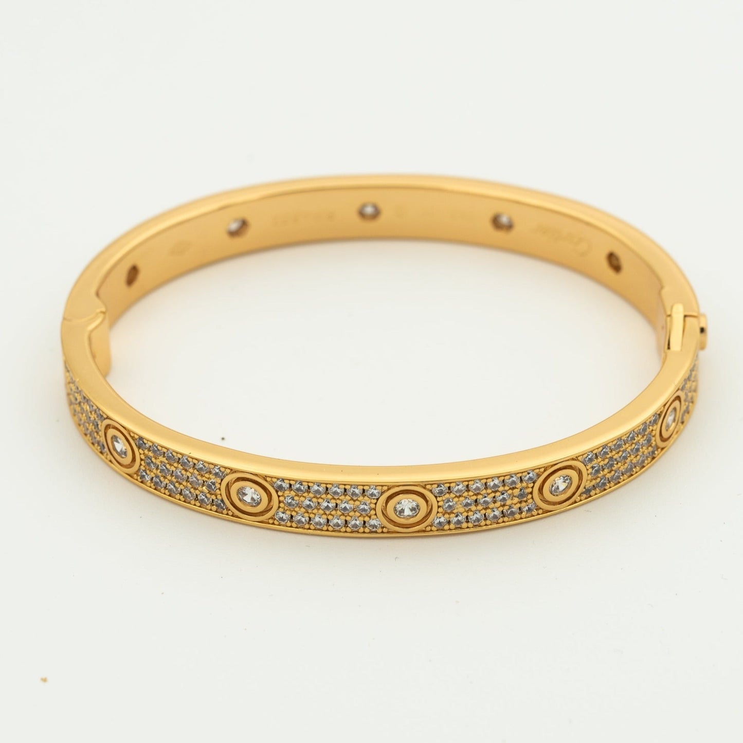 [Clover Jewelery]LOVE BRACELET 6.1MM DIAMOND-PAVED 10 BIG DIAMONDS