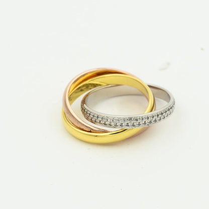 [Clover Jewelery]TRINITY RING GOLD PINK GOLD SILVER DIAMONDS