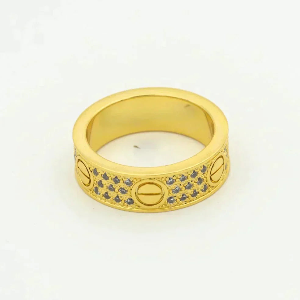[Clover Jewelery]LOVE RING 5.5MM DIAMONDS PAVED