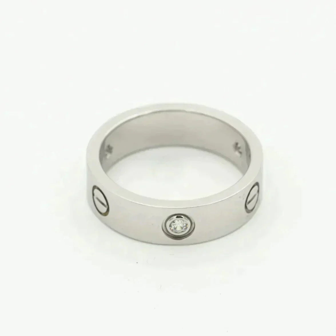[Clover Jewelery]LOVE RING 5.5MM 3 DIAMONDS SILVER