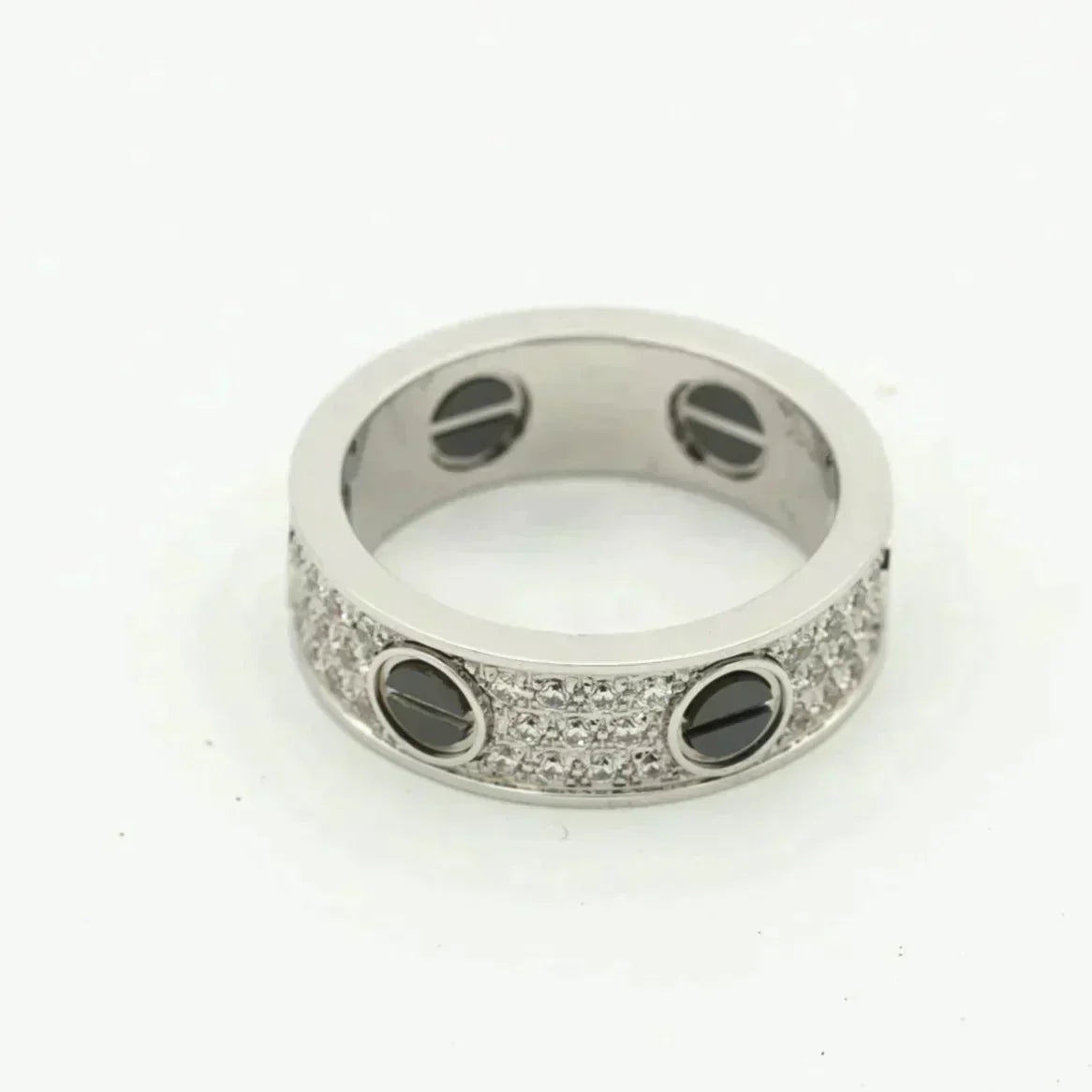 [Clover Jewelery]LOVE RING 5.5MM DIAMONDS PAVED CERAMIC