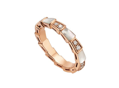 [Clover Jewelery]SERPENTI RING PINK GOLD DIAMOND MOP 3MM