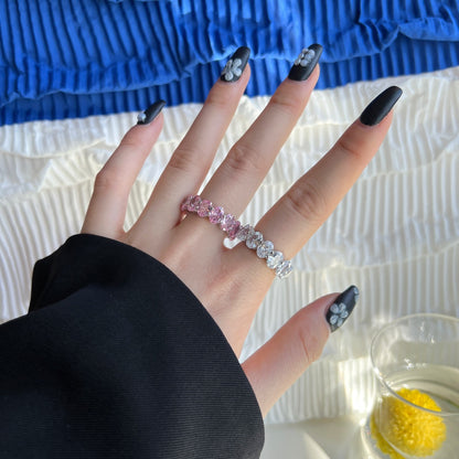 [Clover Jewelery]Dainty Elongated Cushion Cut Tennis Ring