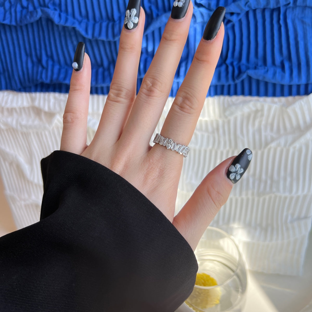 [Clover Jewelery]Delicate Multi Shape Tennis Ring