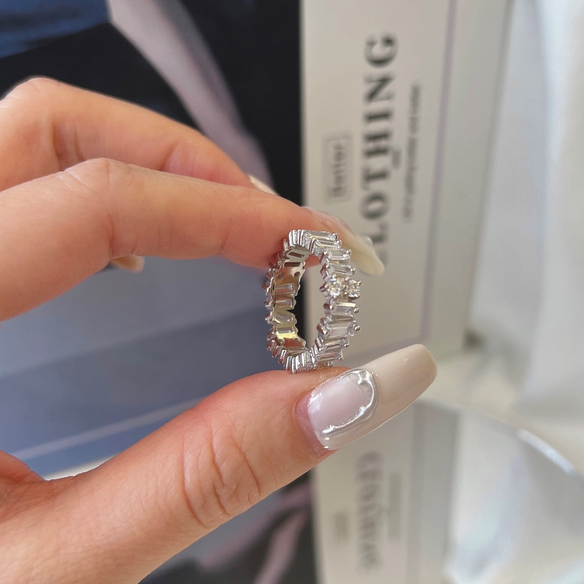 [Clover Jewelery]Delicate Multi Shape Tennis Ring