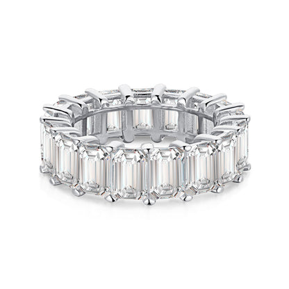 [Clover Jewelery]0.75 Carat Elegant Emerald Cut Tennis Ring
