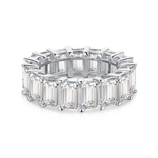 [Clover Jewelery]0.75 Carat Elegant Emerald Cut Tennis Ring