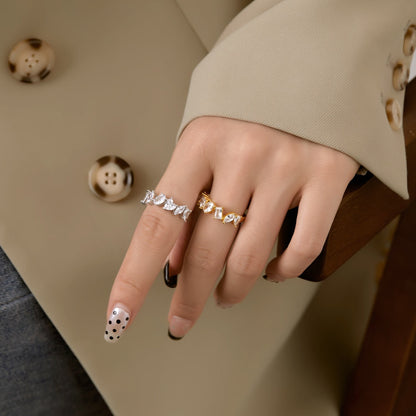 [Clover Jewelery]Delicate Multi Cut Ring