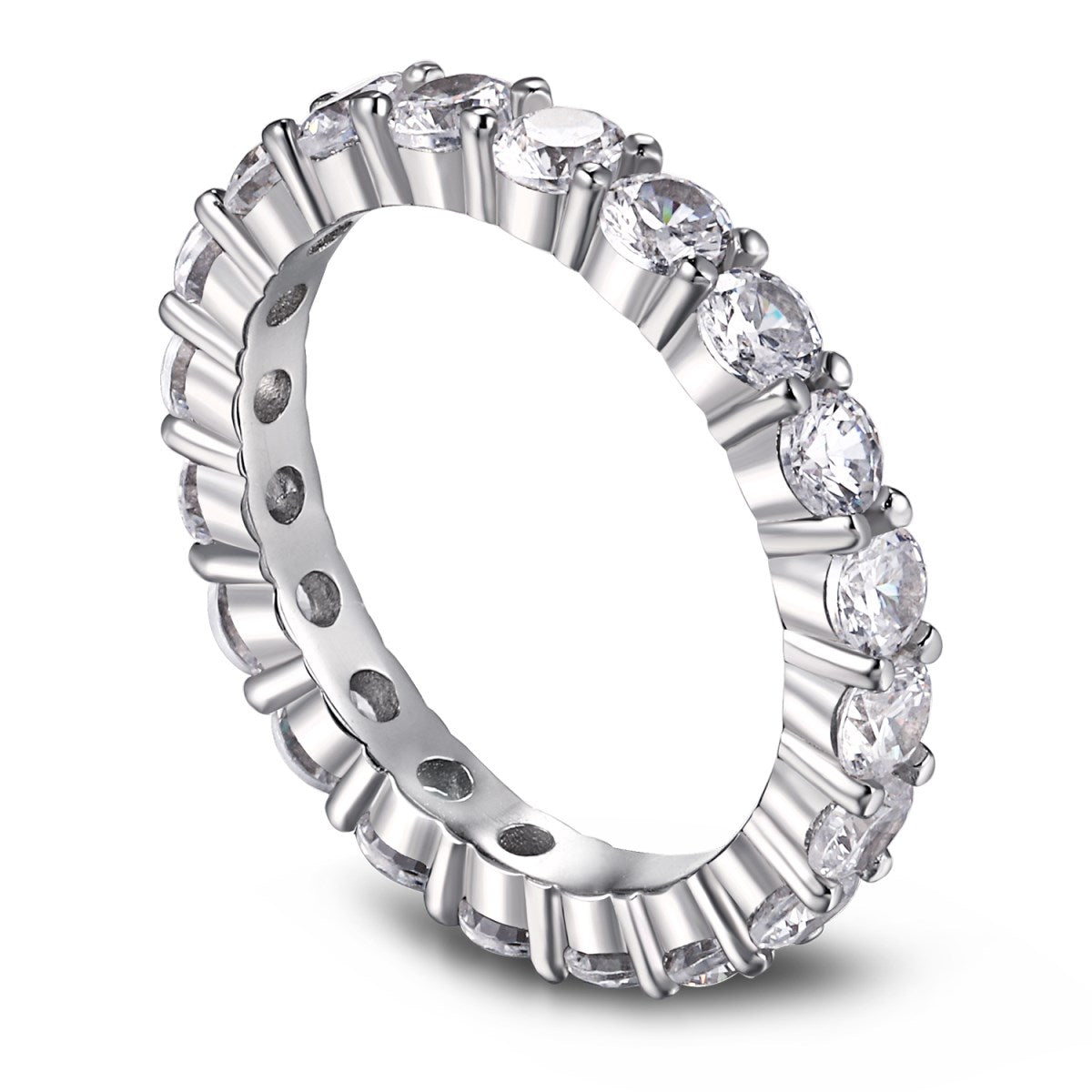 [Clover Jewelery]Sparkling Round Cut Tennis Ring
