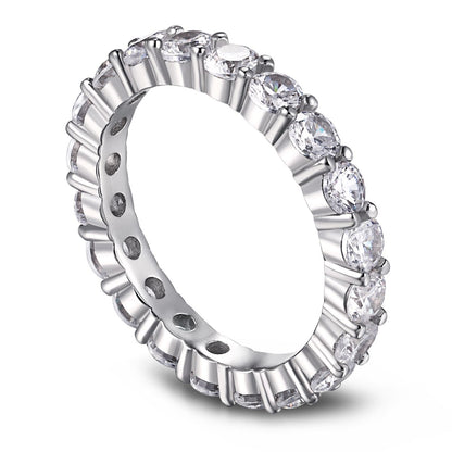 [Clover Jewelery]Sparkling Round Cut Tennis Ring