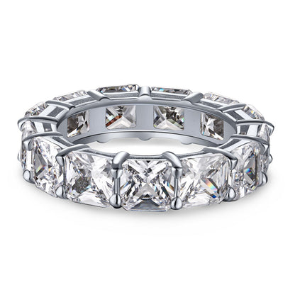 [Clover Jewelery]Elegant Princess Cut Tennis Ring