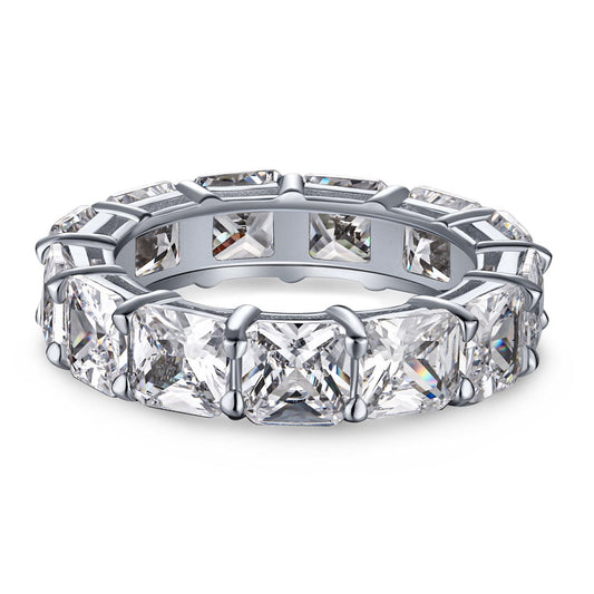 [Clover Jewelery]Elegant Princess Cut Tennis Ring