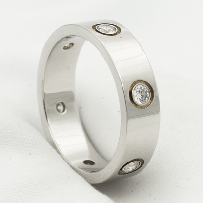 [Clover Jewelery]LOVE RING 5.5MM 6 DIAMONDS SILVER