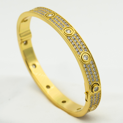 [Clover Jewelery]LOVE BRACELET 6.1MM DIAMOND-PAVED 10 BIG DIAMONDS