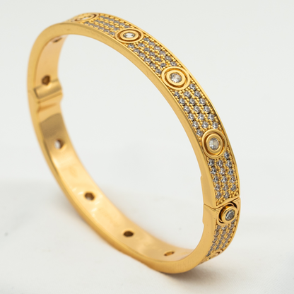 [Clover Jewelery]LOVE BRACELET 6.1MM DIAMOND-PAVED 10 BIG DIAMONDS