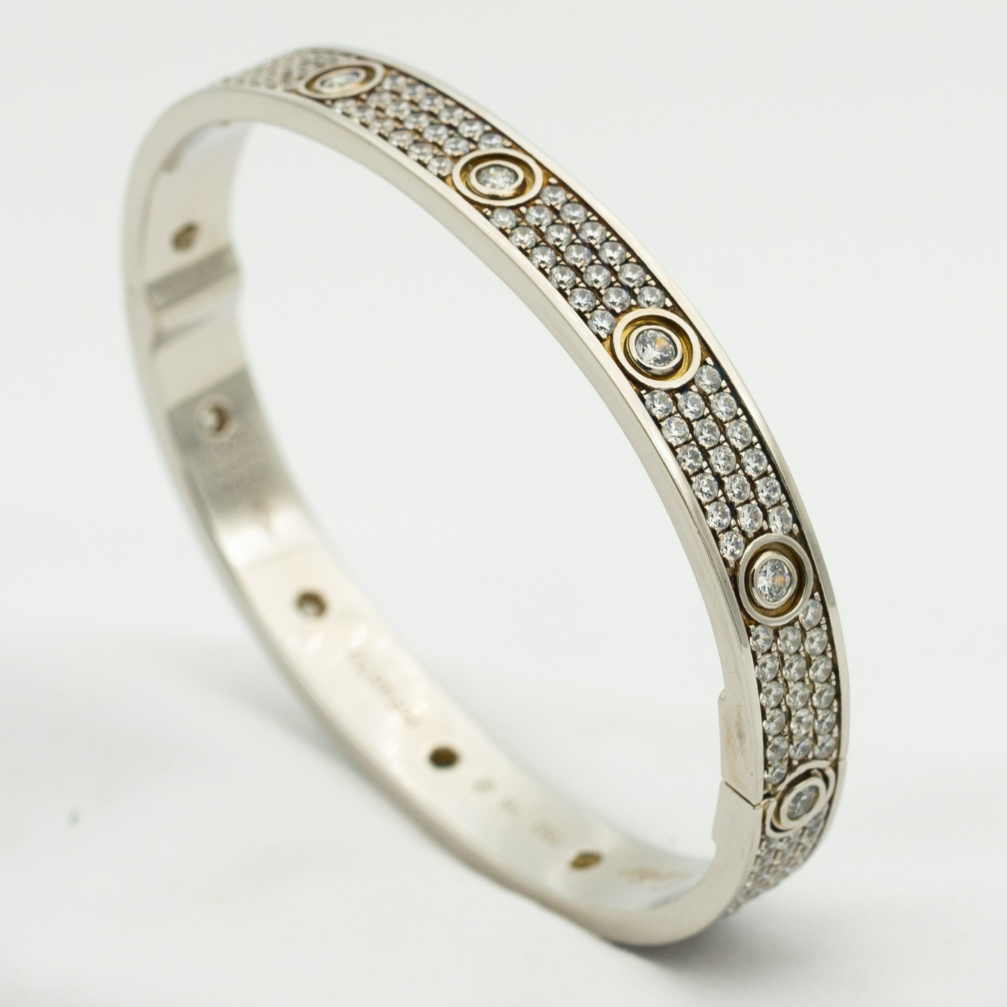 [Clover Jewelery]LOVE BRACELET 6.1MM DIAMOND-PAVED 10 BIG DIAMONDS