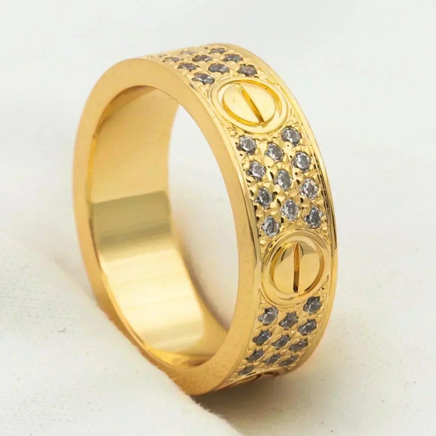 [Clover Jewelery]LOVE RING 5.5MM DIAMONDS PAVED