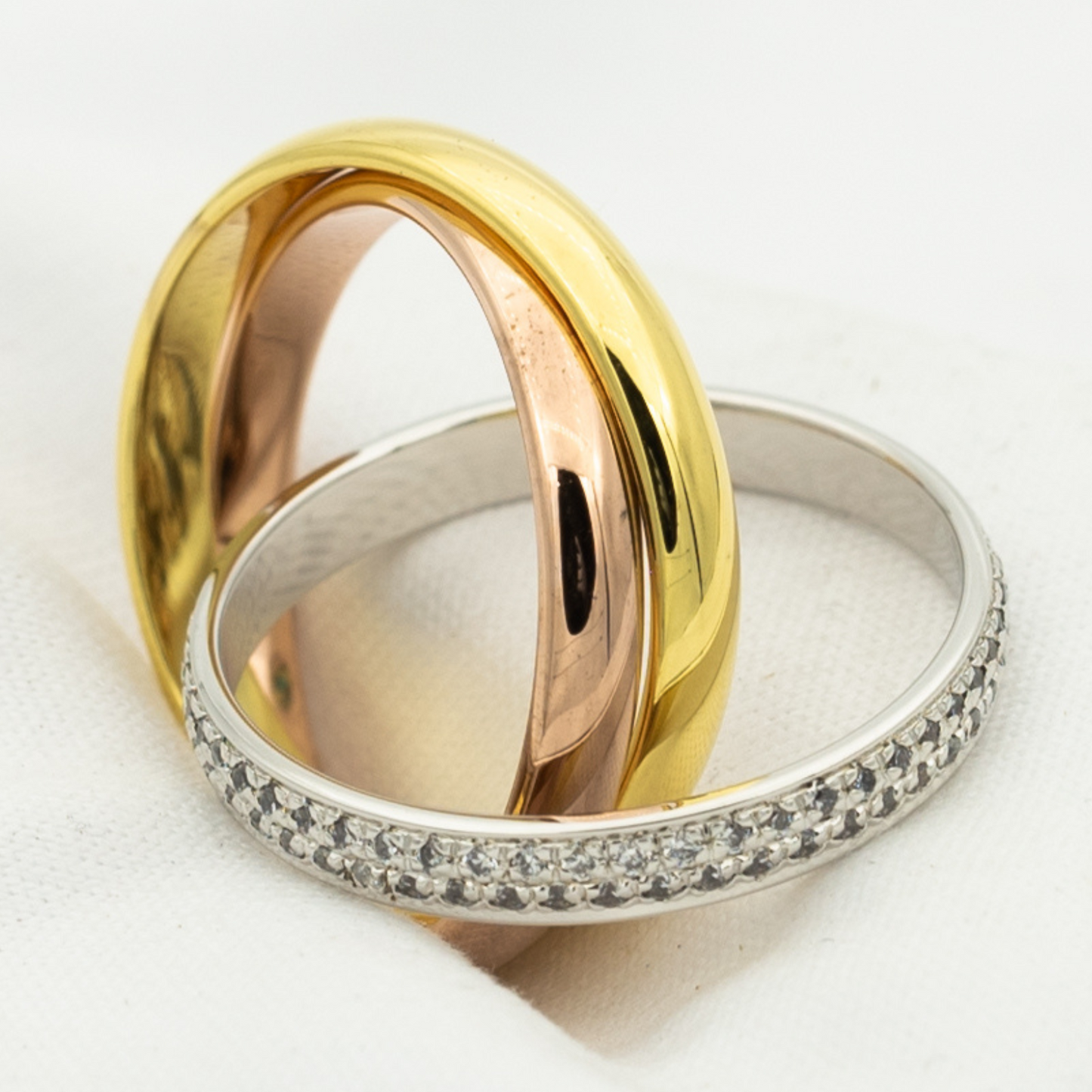 [Clover Jewelery]TRINITY RING GOLD PINK GOLD SILVER DIAMONDS