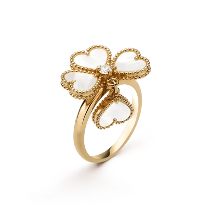 [Clover Jewelery]SWEET CLOVER WHITE MOP RING