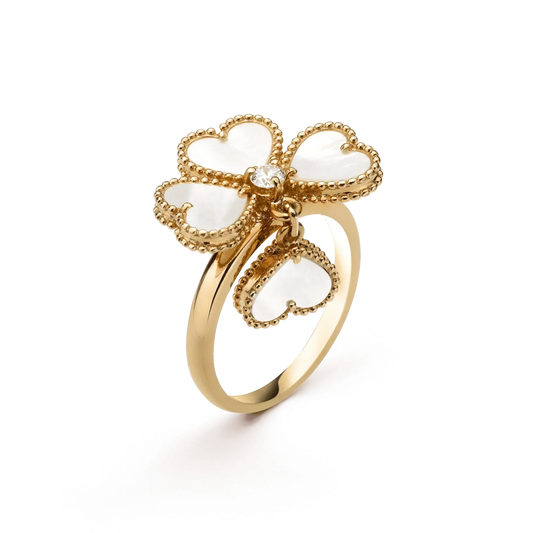 [Clover Jewelery]SWEET CLOVER WHITE MOP RING