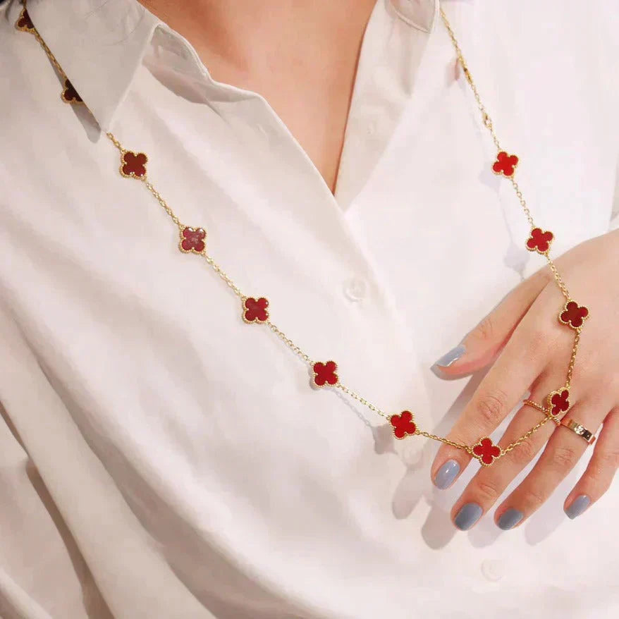 [Clover Jewelery]CLOVER 20 MOTIFS CARNELIAN NECKLACE