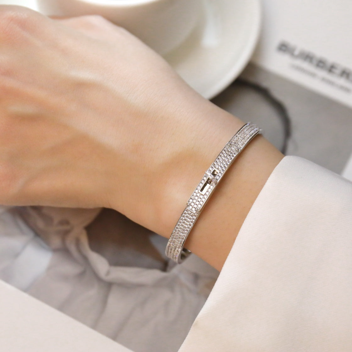 [Clover Jewelery]KELLY BRACELET DIAMOND PAVED