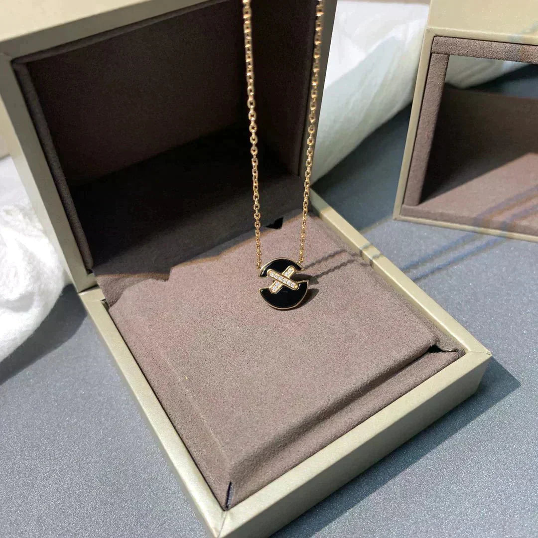 [Clover Jewelery]JEUX DE ROSE GOLD DIAMOND NECKLACE