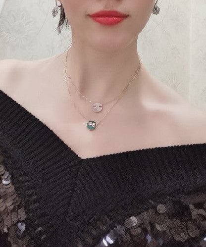 [Clover Jewelery]JEUX DE ROSE GOLD DIAMOND NECKLACE